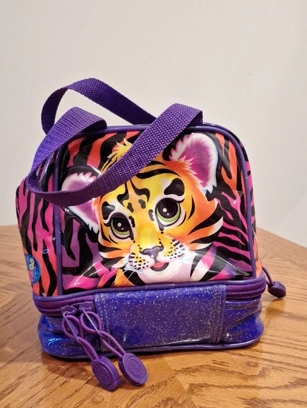 Rare Lisa Frank Purple Tiger Rainbow Lunch Bag